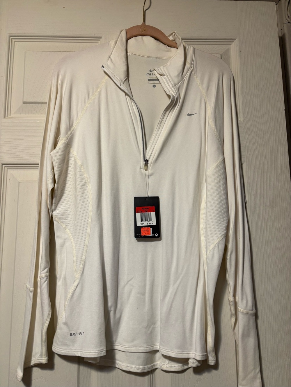Nike White Dri-FIT Quarter-Zip Training Top